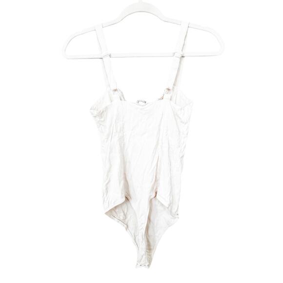 Intimately Free People Pippa V-Wire Bodysuit White Size Medium EUC - Picture 5 of 6